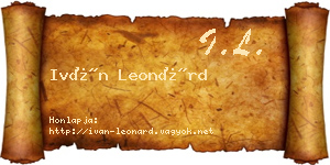 Iván Leonárd névjegykártya